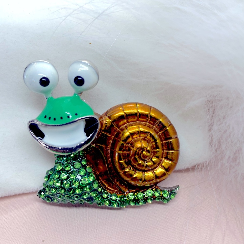 Cute Enamel Snail Brooch
